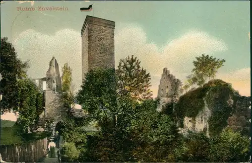 Ansichtskarte Bad Teinach-Zavelstein Burgruine 1913 Stempel  nach Ebingen