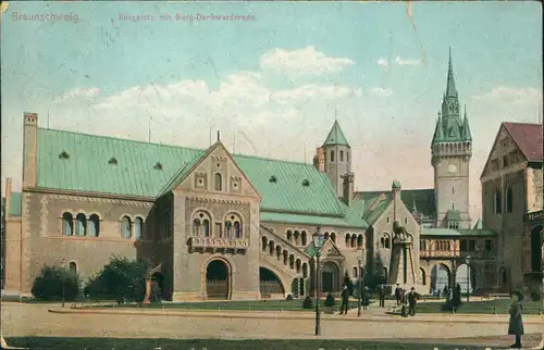 Ansichtskarte Braunschweig Burgplatz mit Burg-Darkwarderode 1911