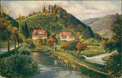 Ansichtskarte Sulz am Neckar Solbad-Hotel Pfisterwald & Kurhaus Albeck 1922