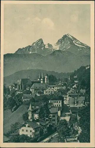 Ansichtskarte Berchtesgaden Blick auf die Stadt mit Watzmann 1927