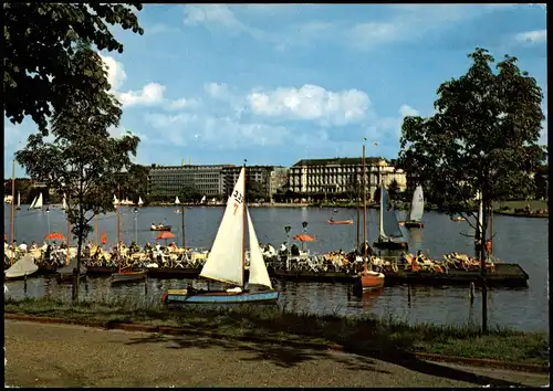 Ansichtskarte Hamburg Blick auf die Außenalster 1975