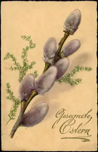 Ansichtskarte  Glückwunsch Ostern / Easter Weidenkätzchen 1931