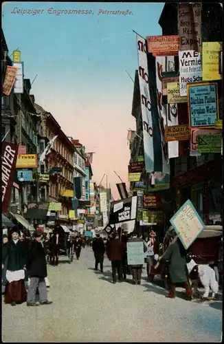 Ansichtskarte Leipzig Engrosmesse, Petersstraße. 1918