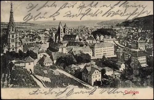 Ansichtskarte Esslingen Stadtpartie 1907