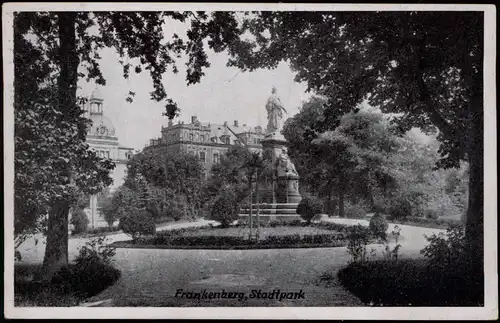 Ansichtskarte Frankenberg (Sachsen) Stadtpark - Denkmal 1940