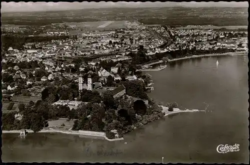 Ansichtskarte Friedrichshafen Luftbild Fliegeraufnahme 1954