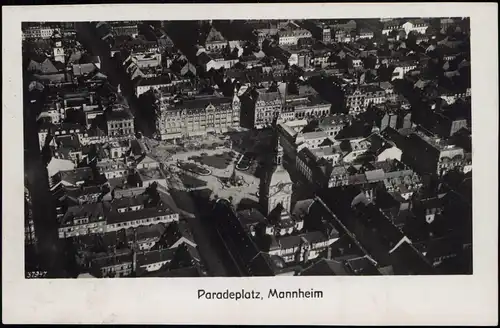 Ansichtskarte Mannheim Luftbild Union-Hotel, Paradeplatz 1929