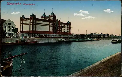 Ansichtskarte Karlsruhe Rheinhafen 1914