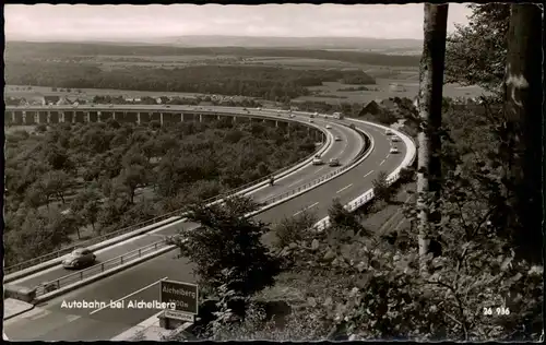 Ansichtskarte Aichelberg-Bad Wildbad Autobahn VW Käfer 1952  Stempel Nachgebühr