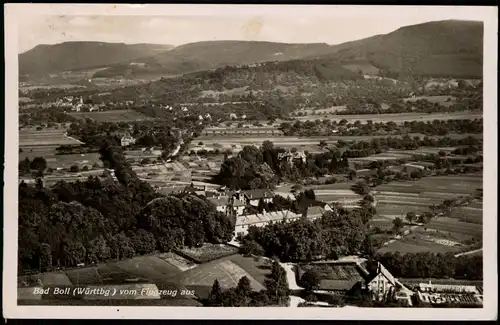 Ansichtskarte Bad Boll Luftbild 1936  gel. Landpoststempel über Göppingen