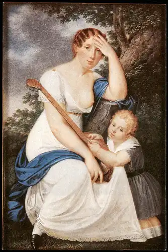 Ansichtskarte  Werbekarte Maxim’s, Künstlerkarte erotik Laute 2000