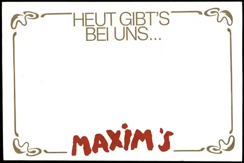 Ansichtskarte  Werbekarte Maxim’s, Künstlerkarte erotik Laute 2000