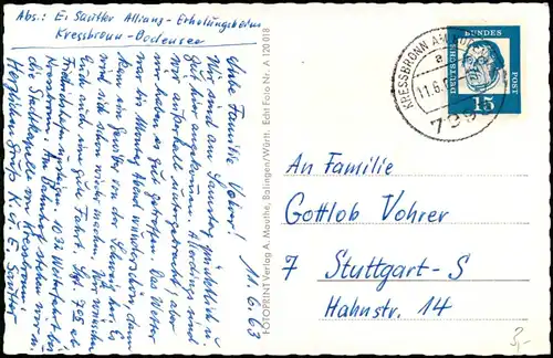 Kressbronn am Bodensee 4 Bild: Luftbild, Steg, Dampfer Colorfoto 1966