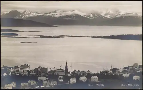 Postcard Molde Blick über die Stadt - Fernsicht, Fotokarte 1909