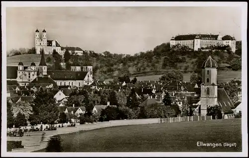 Ansichtskarte Ellwangen (Jagst) Partie an der Stadt - Fotokarte 1956
