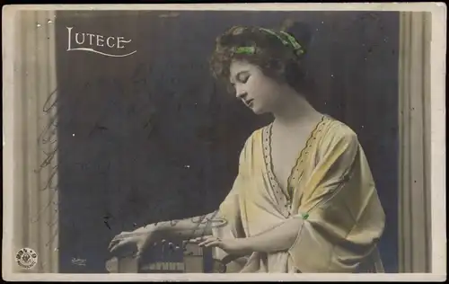 Ansichtskarte  Menschen / Soziales Leben - Frauen, Harfe 1904