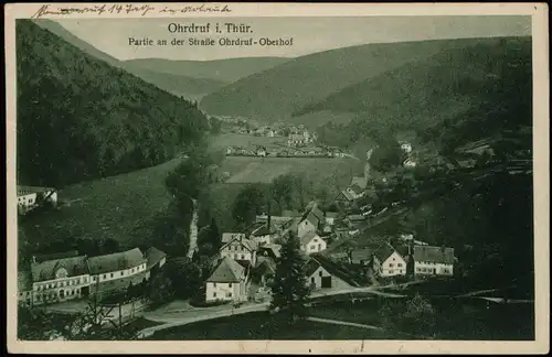 Ansichtskarte Ohrdruf Partie an der Straße Ohrdruf-Oberhof 1926
