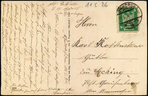 Ansichtskarte Ohrdruf Partie an der Straße Ohrdruf-Oberhof 1926