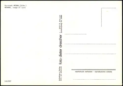 Cartoline Meran Merano Luftbild Stadt und Stadion 1982