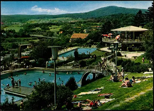 Ansichtskarte Bad Kissingen Schwimmbad 1984