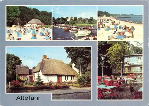 Altefähr Blick zum Café am Strand, Blick vom Seglerhafen auf Altenfähr,