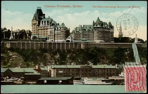 Postcard Québec Chateau Frontenac - Dampfer Steamer 1917