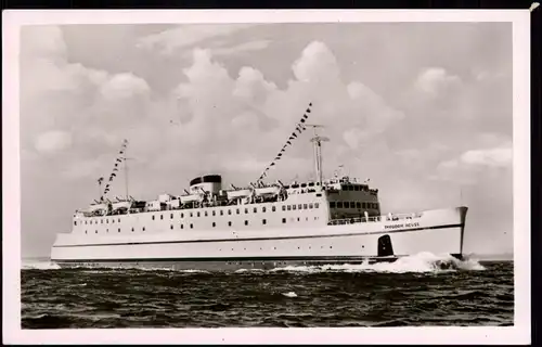 Ansichtskarte HOCHSEE-FÄHRSCHIFF THEODOR HEUSS Dampfer Steamer 1963 Bordstempel