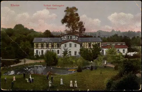 Ansichtskarte Rheine Solbad Gottesgabe Badehaus 1907