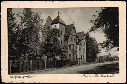 Ansichtskarte Georgensgmünd Straßenpartie an der Privat Heilanstalt 1939