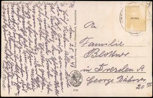 Postcard Schreiberhau Szklarska Poręba Dachsbaude - Künstlerkarte 1943