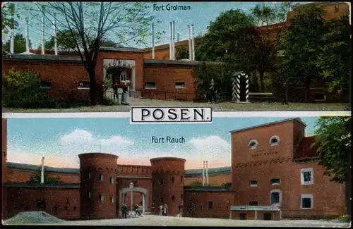 Wilda  Posen Wilda Poznań Fort Grolman, Fort Rauch - 2 Bild 1915  gel. Feldpost