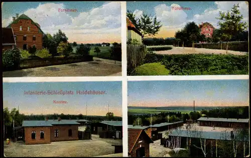 Heidehäuser Wülknitz Forsthaus - 4 Bild 1915  gel. Feldpost Ü-Platz Zeithain