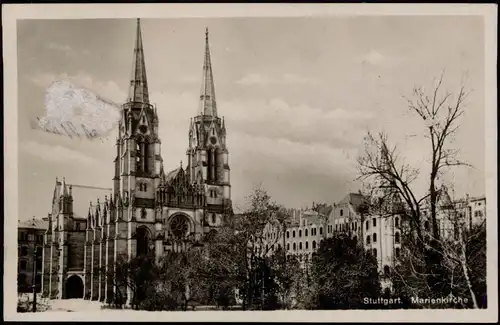 Ansichtskarte Stuttgart Partie an der Marienkirche 1928