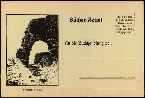 Helgoland (Insel) Werbekarte Kosmos Gesellschaft Naturfreund Stuttgart 1917