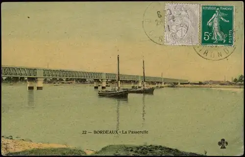 CPA Bordeaux La Passerelle 1911