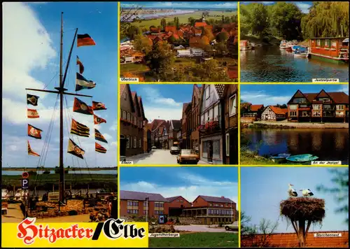 Hitzacker (Elbe) Mehrbildkarte mit Jugendherberge, Storchen-Nest uvm. 1986