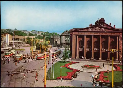 Ostrau Moravska   náměstí s divadlem Z. Nejedlého Smetana-Platz  1980