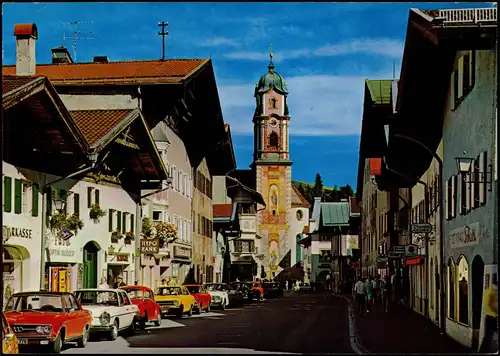 Mittenwald   Straßen Partie, Autos u.a. Käfer, Audi, Mercedes 1983