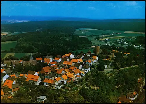 Ansichtskarte Trendelburg Luftbild Ort vom Flugzeug aus 1981