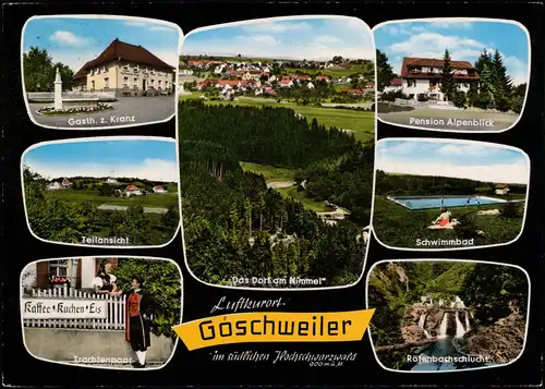 Göschweiler-Löffingen Ortsansichten u.a. Gasthaus Z. Kranz Trachtenpaar    1971