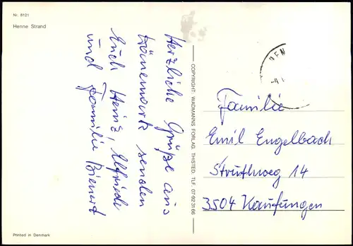 Postcard Henne Strand Panorama-Ansicht 1970