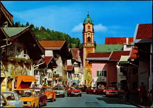 Mittenwald Obermarkt div. Auto Modelle, ua. BMW, VW Käfer & Golf 1981