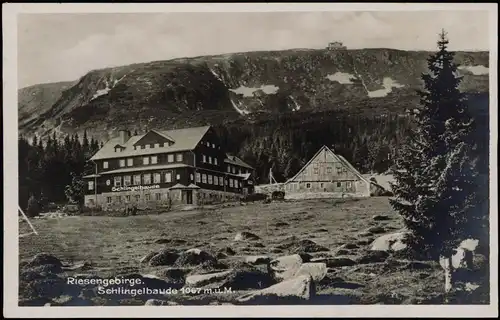 Postcard Krummhübel Karpacz Schlingelbaude - Fotokarte 1931
