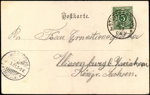 Ansichtskarte Stuttgart Altes Schloss 1901 Passepartout