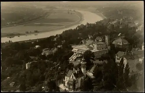 Loschwitz-Dresden Loschwitzhöhe, Villen und Elbtal 1955 Walter Hahn:12275