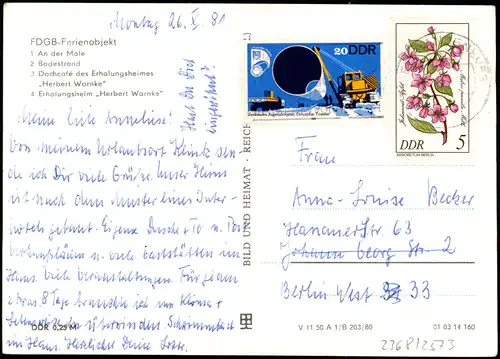 Klink (Müritz) Fähre Mole, Strand, Dachcafe, Erholungsheim Herbert Warnke 1980