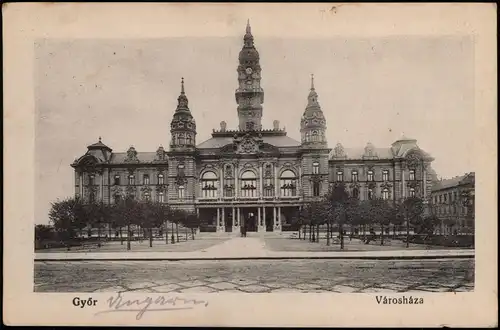 Postcard Raab Győr Városháza 1924  gel. KuK Feldpost