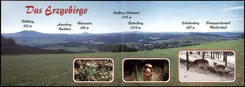 Ansichtskarte .Sachsen Die Berge des oberen Erzgebirge, Klappkarte 2000
