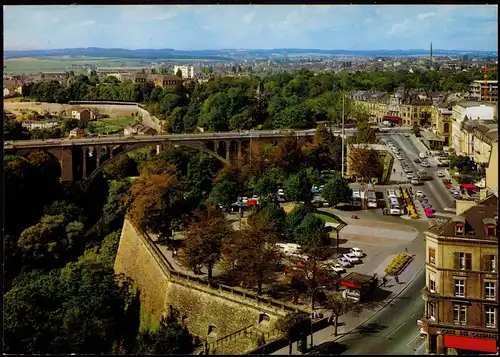 Luxemburg Panorama-Ansicht Place de la Constitution et Boulevard Roosevelt. 1970