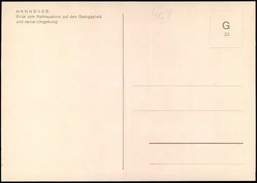 Hannover Panorama-Ansicht Blick vom Rathausturm auf den Georgsplatz 1970